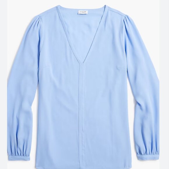 J Crew Factory Printed V-neck top (Burgundy Floral Color) - Picture 2 of 2